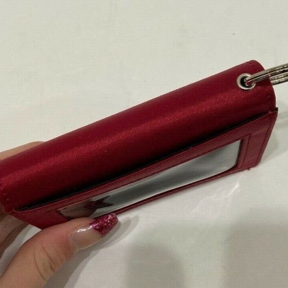 Kate Spade Red Satin Coin Wallet Keychain - Picture 6 of 8